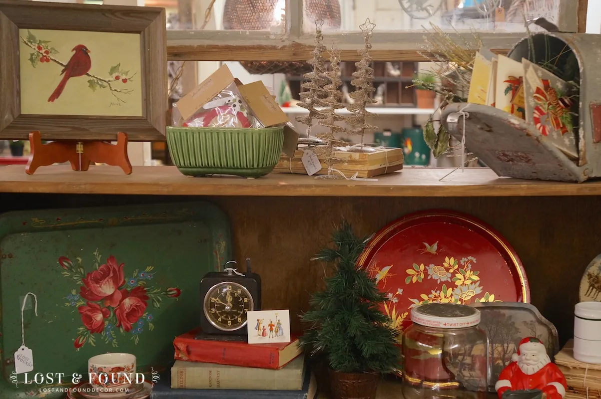 christmas antique booth display