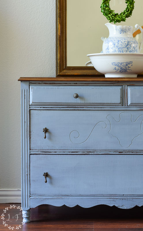 Antique Dresser Makeover Using Miss Mustard Seed's Milk Paint - Lost 